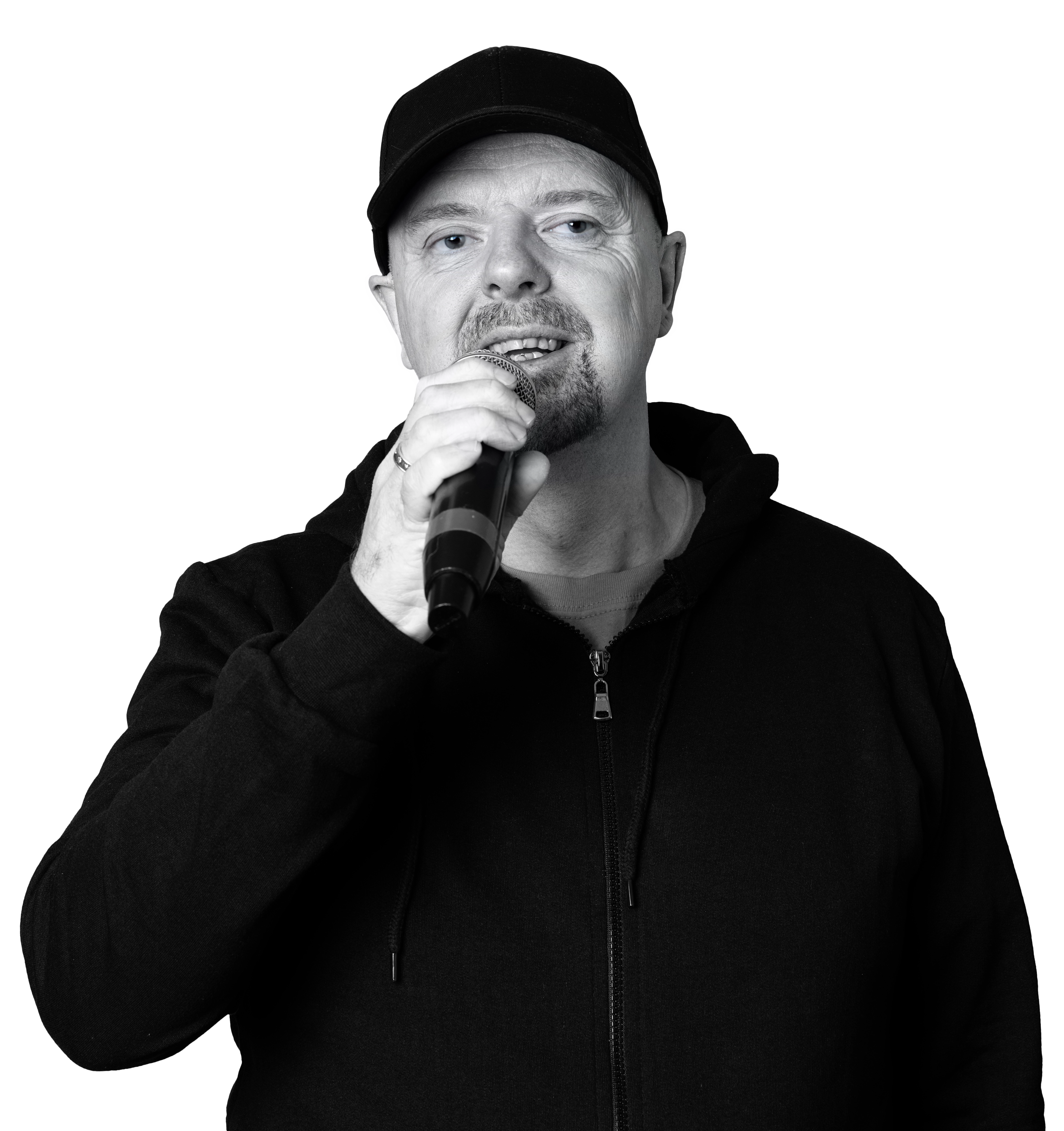 Black & White Headshot of a singer