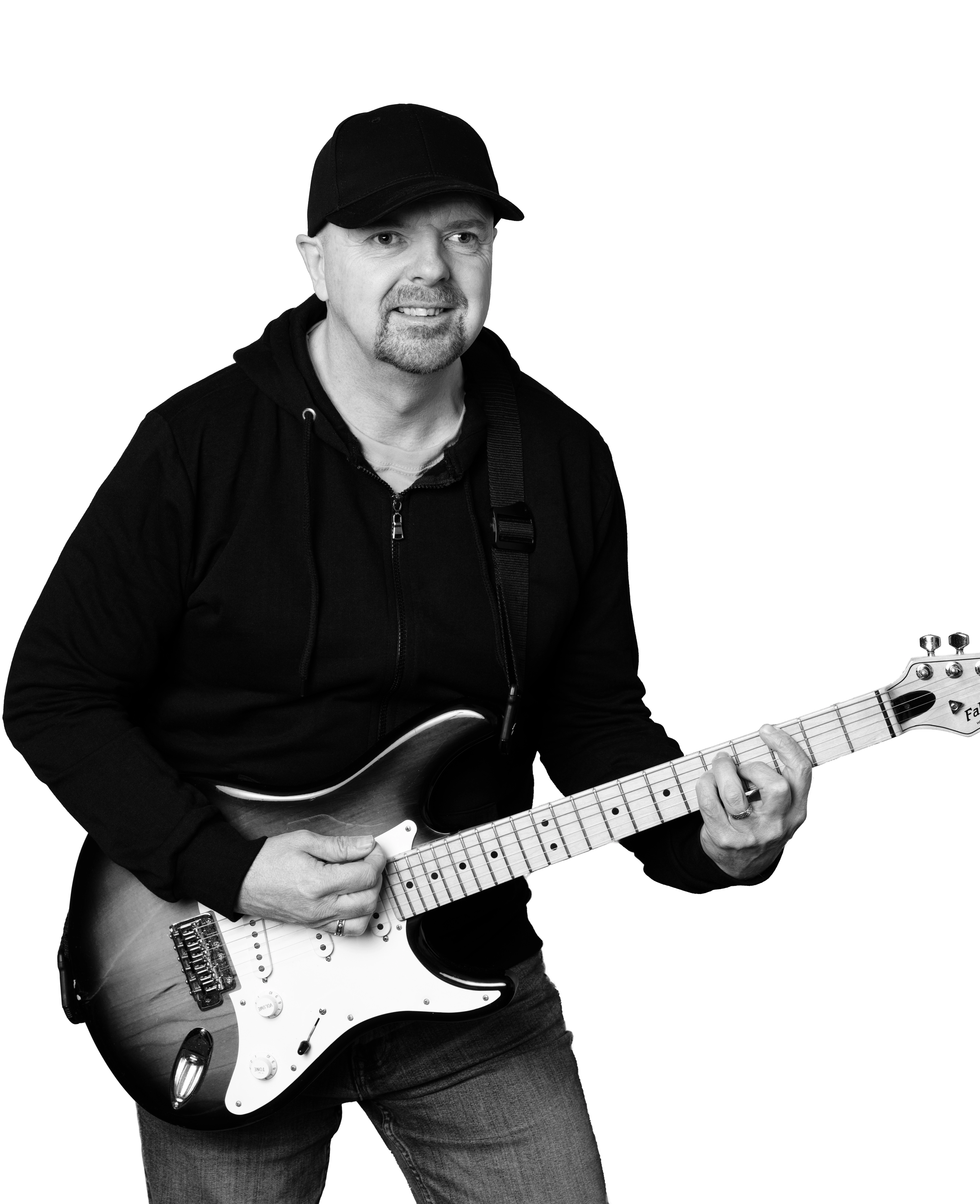 Black & White image of Guitarist
