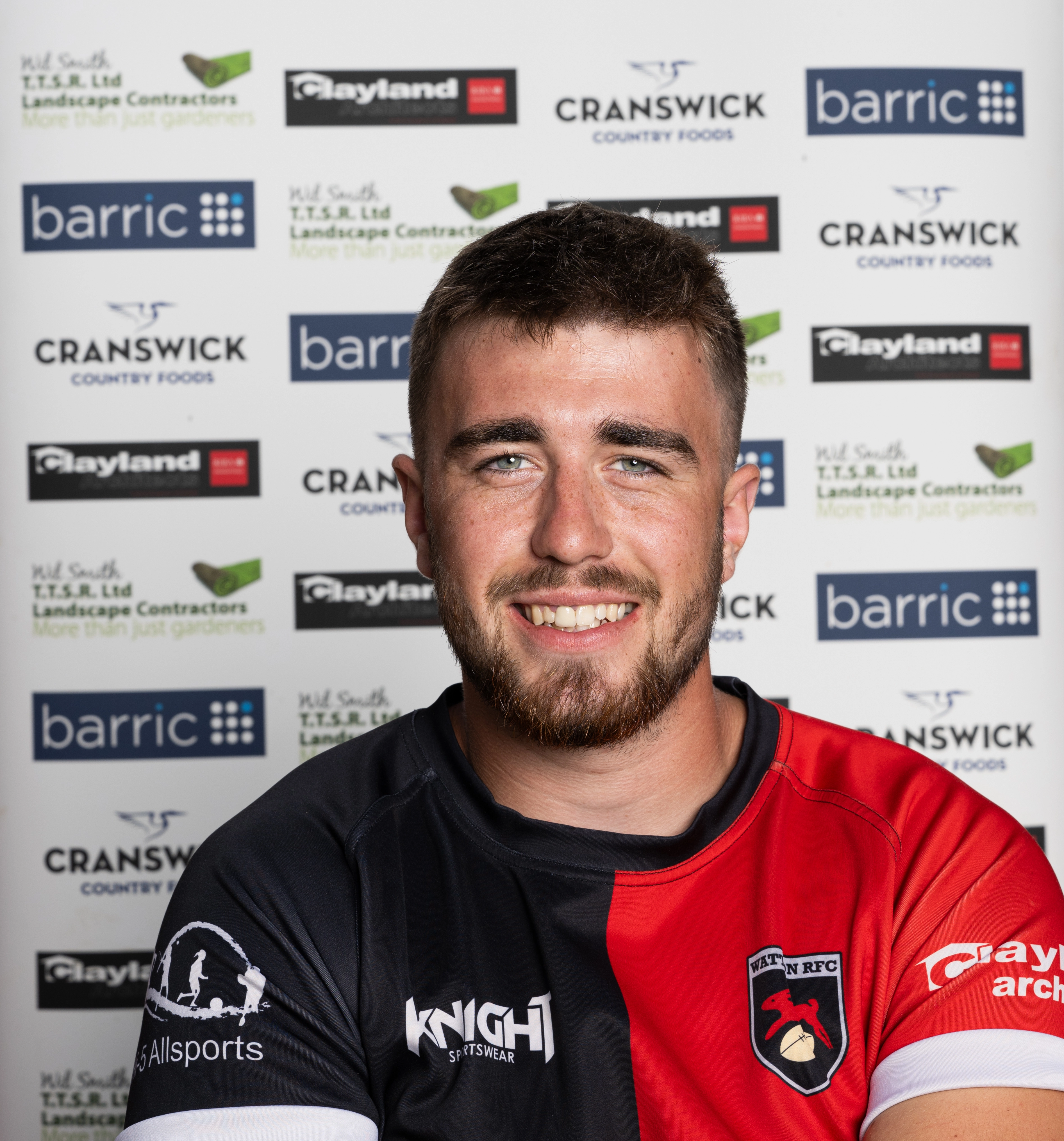 Headshot of Rugby player wearing last seasons strip